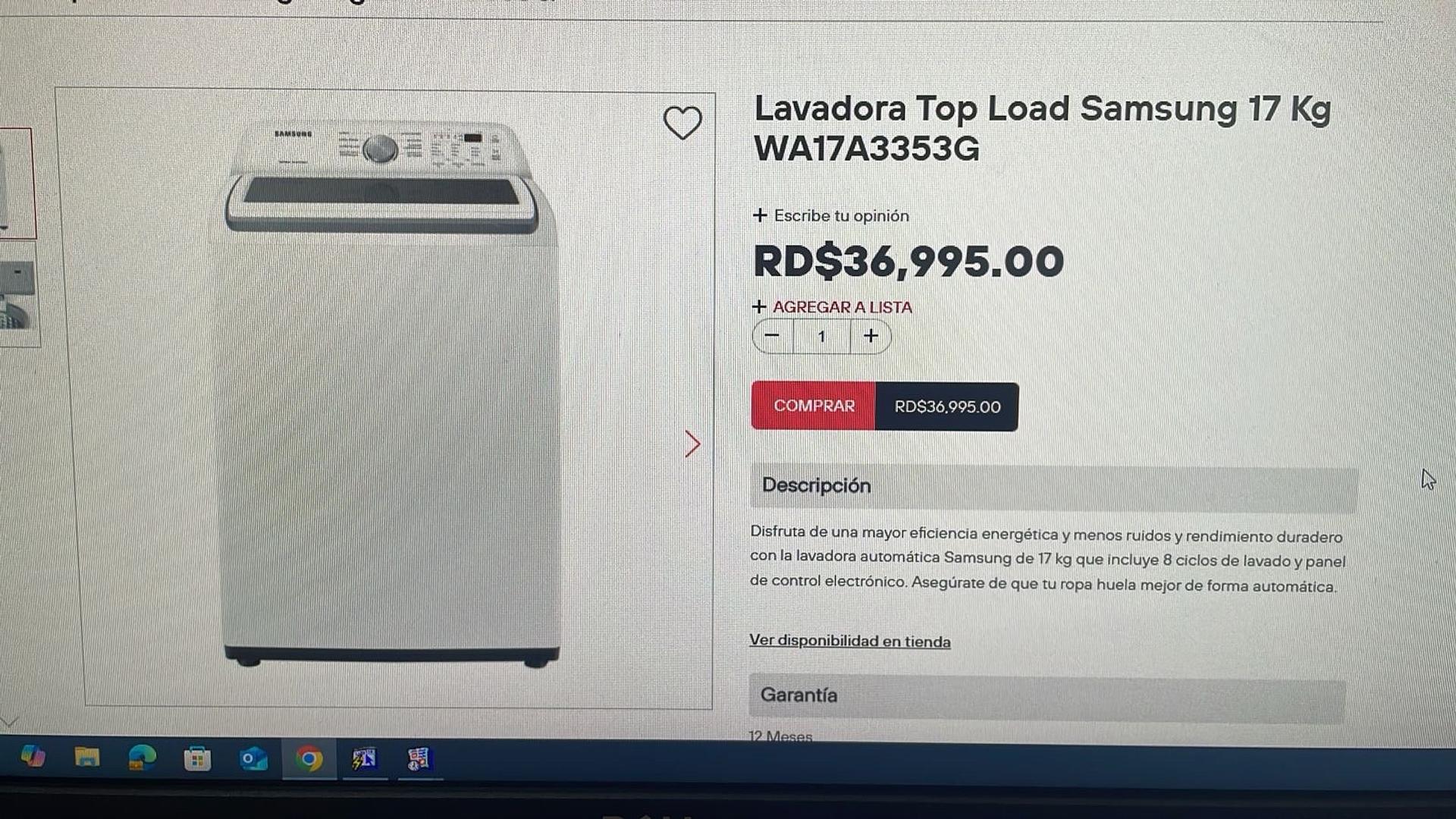 muebles y colchones - vendo la lavadora Samsung 0