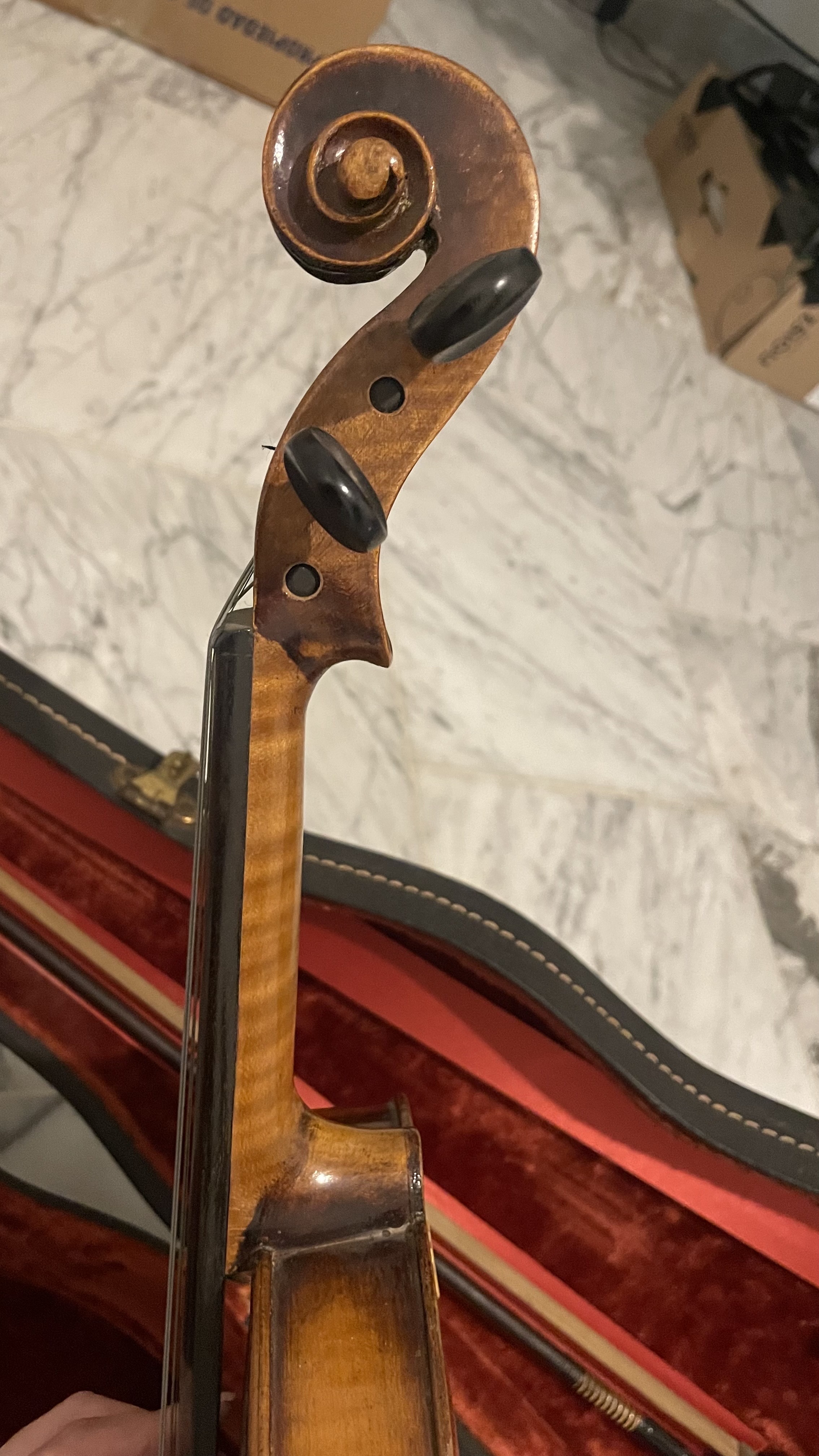 instrumentos musicales - Violín antiguo alemán “Dresden” con estuche y arco 2