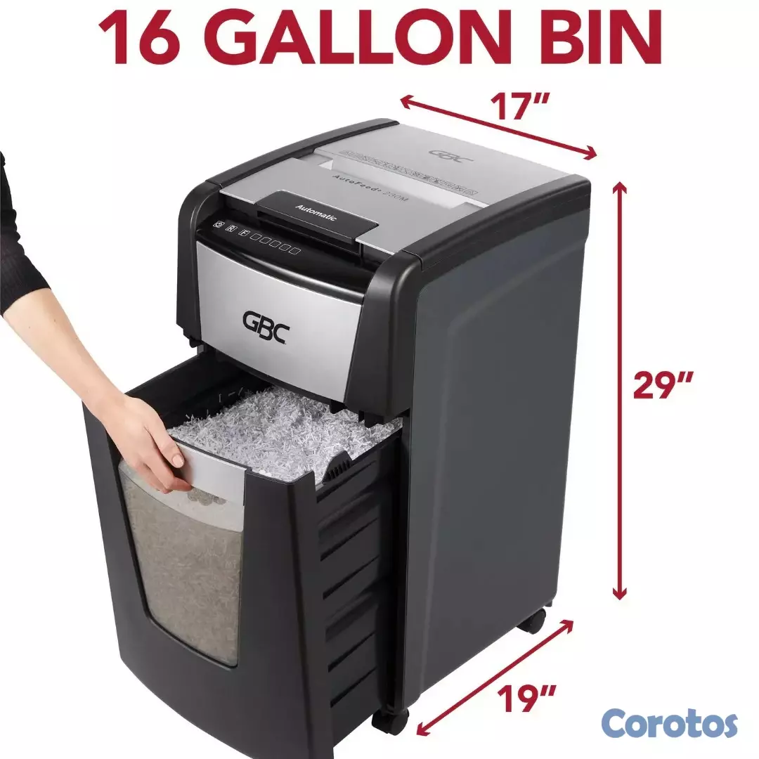 impresoras y scanners - TRITURADOR DE PAPEL GBC 300 HOJAS  Y 10 HOJAS MANU 2