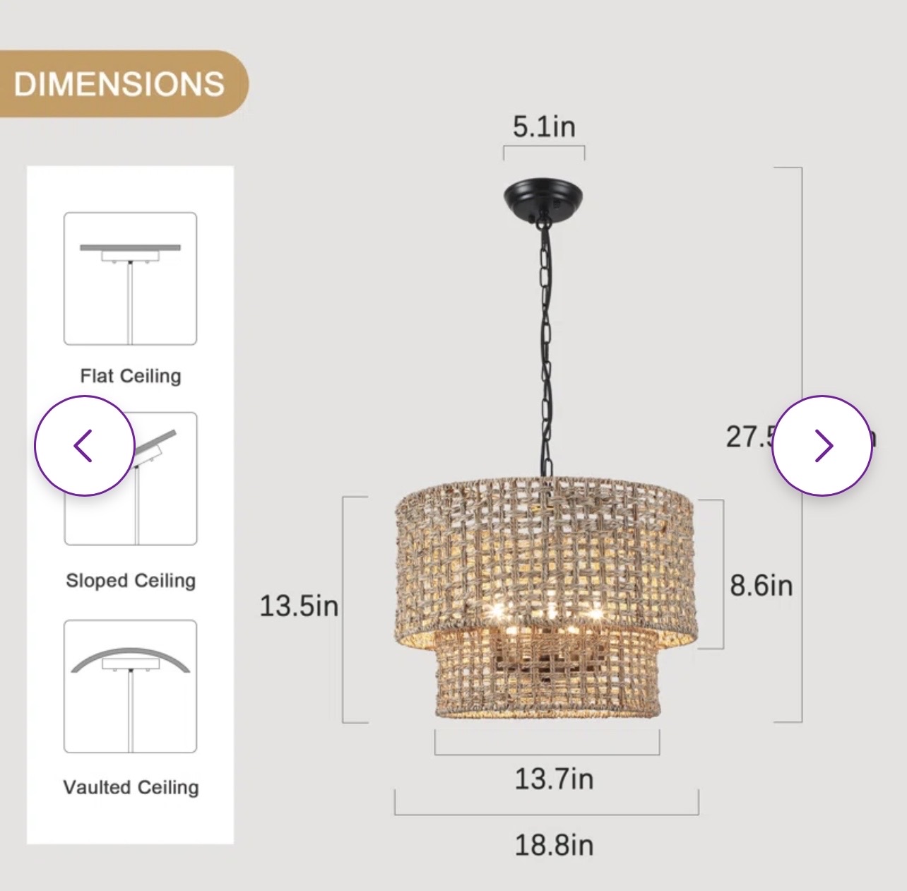 decoración y accesorios - Lampara de Bamboo, Estilo Bohemia  3
