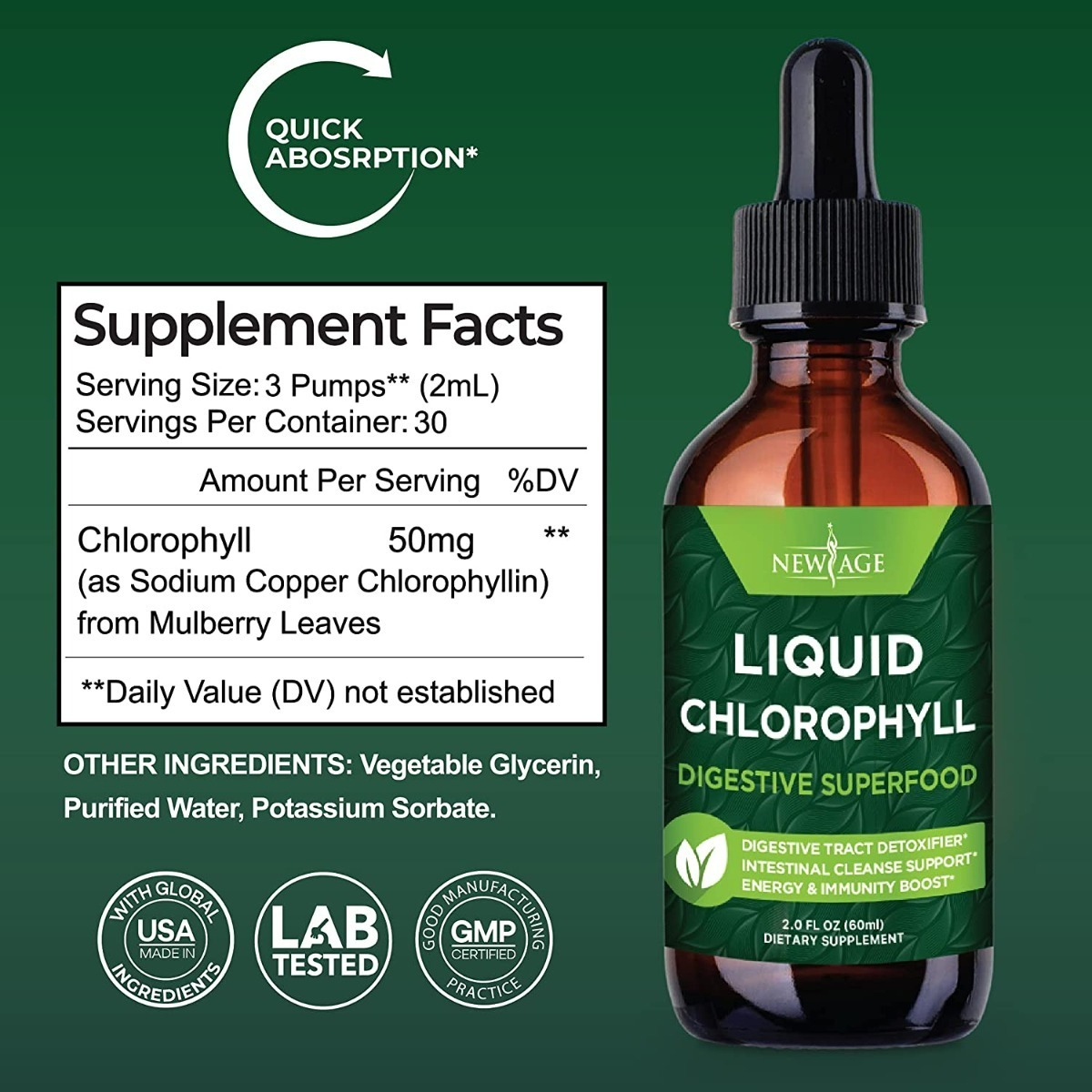 Salud y Equipamiento Médico - Clorofila 50 Mg New Age 1
