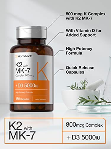 Salud y Equipamiento Médico - Vitamina K2 Con D3 180 Capsulas Horbaach 2