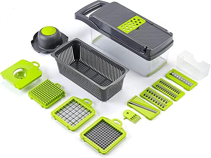 cocina - Cortador de vegetales y frutas 10 en 1 rebanador picador
 3