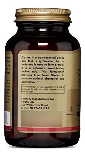 Salud y Equipamiento Médico - Solgar Glicina 500 Mg, - 100 Capsulas Vegetales 1