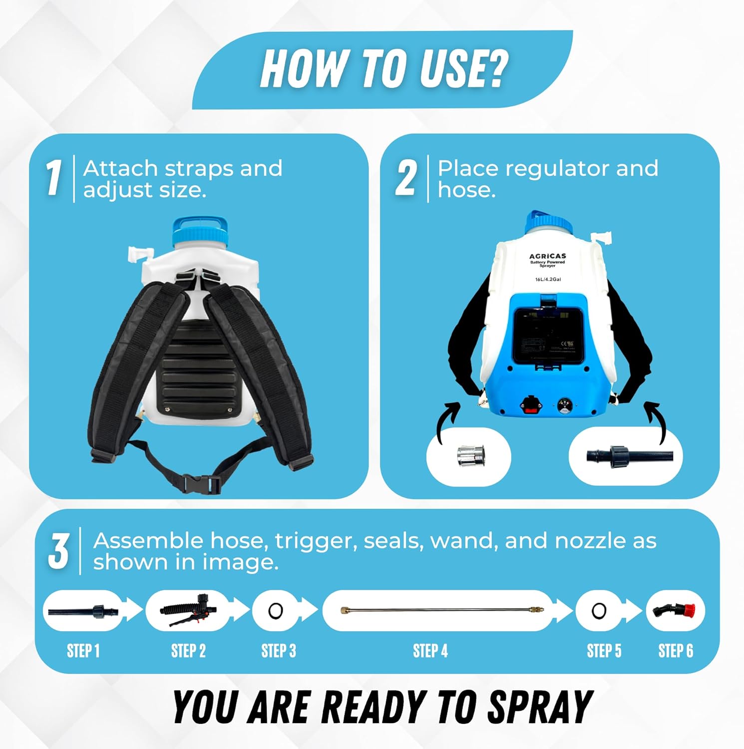 herramientas, jardines y exterior - ociador de mochila de 4.2 galones con batería 4