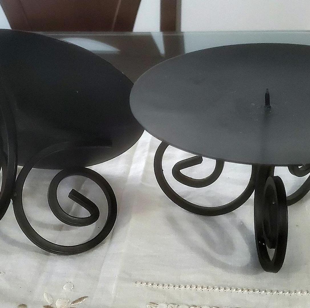 decoración y accesorios - Set de dos porta velones, hierro