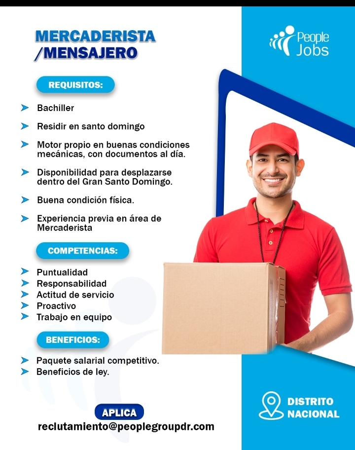 empleos disponibles - Mercaderista- Mensajero
Asistente Administrativa