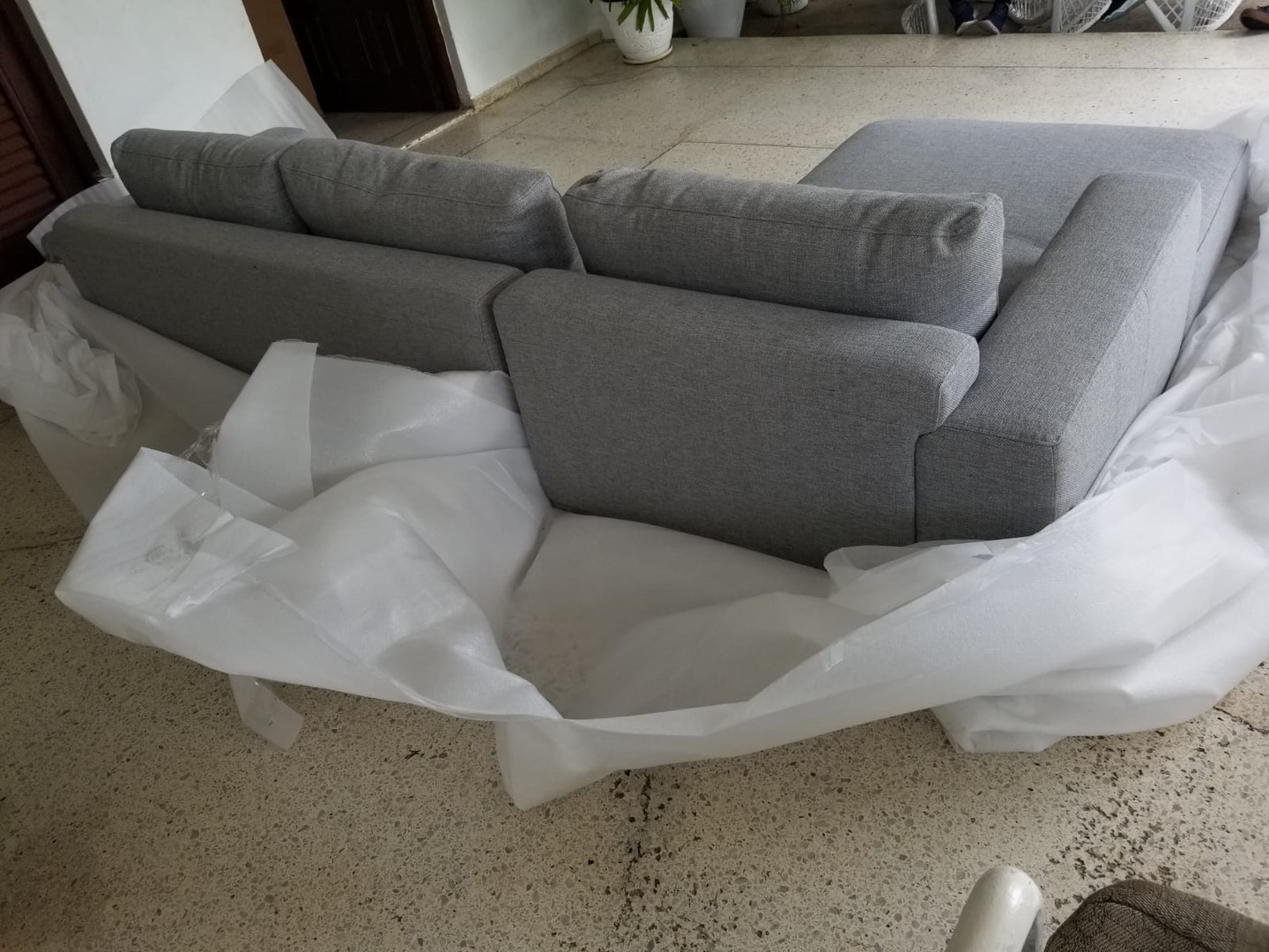 muebles y colchones - Oportunidad Mueble Seccional (en L) Gris Nuevo de Caja 7