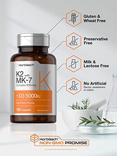 Salud y Equipamiento Médico - Vitamina K2 Con D3 180 Capsulas Horbaach 3