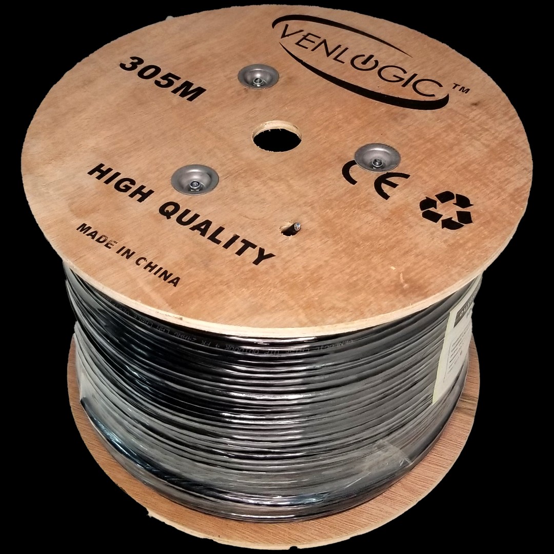 computadoras y laptops - Rollo Cable De Red Venlogic Cat 5 – Exteriores 1000 Pies
color negro 0