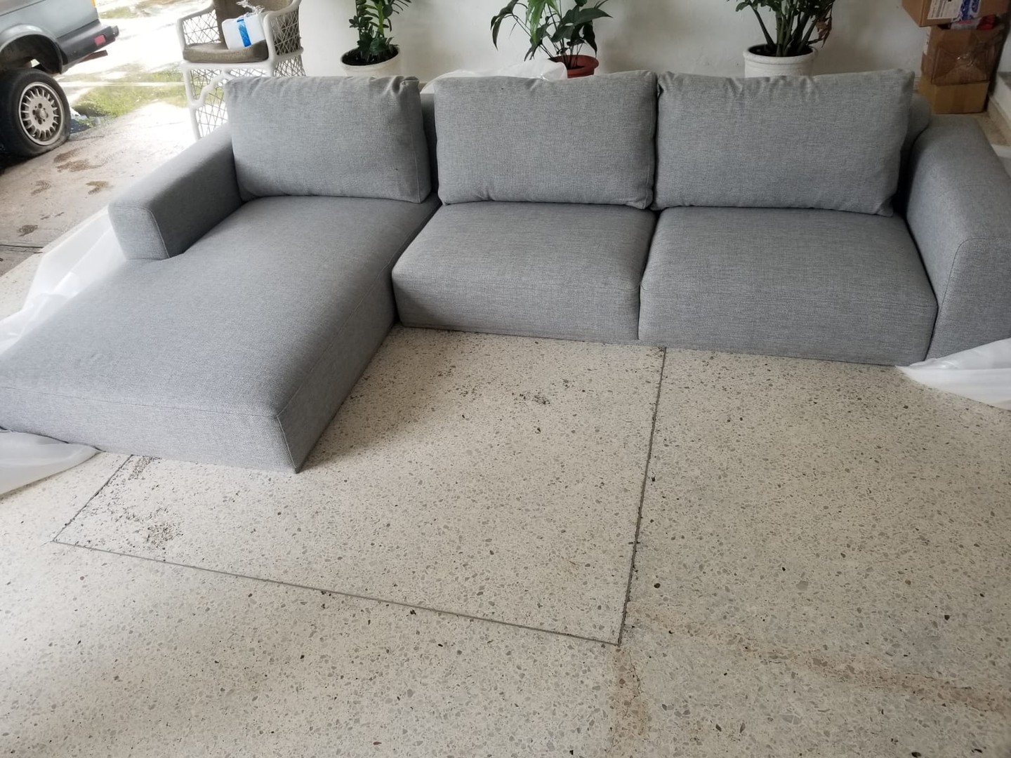 muebles y colchones - Oportunidad Mueble Seccional (en L) Gris Nuevo de Caja 8