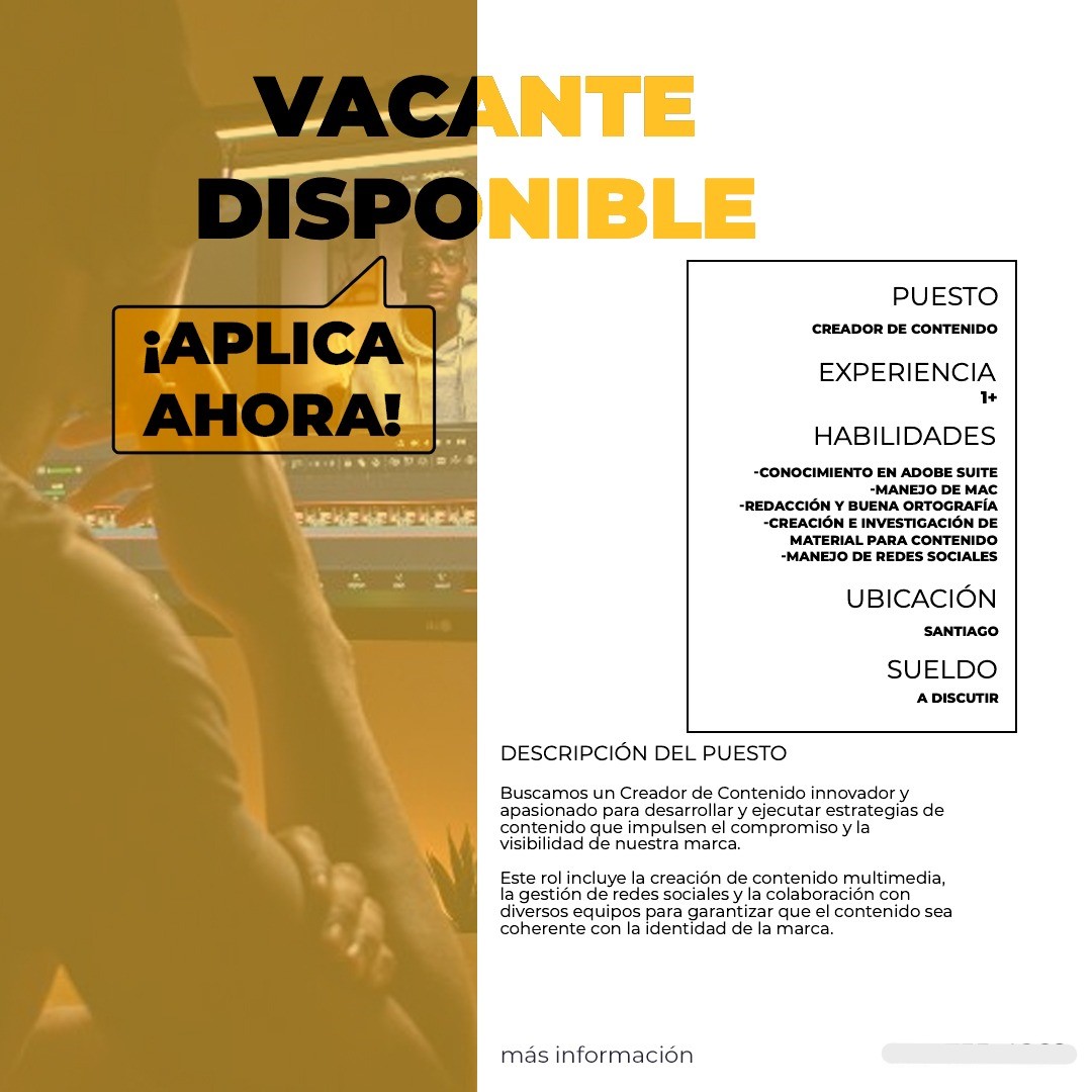 empleos disponibles - Se solicita creador de contenido  0