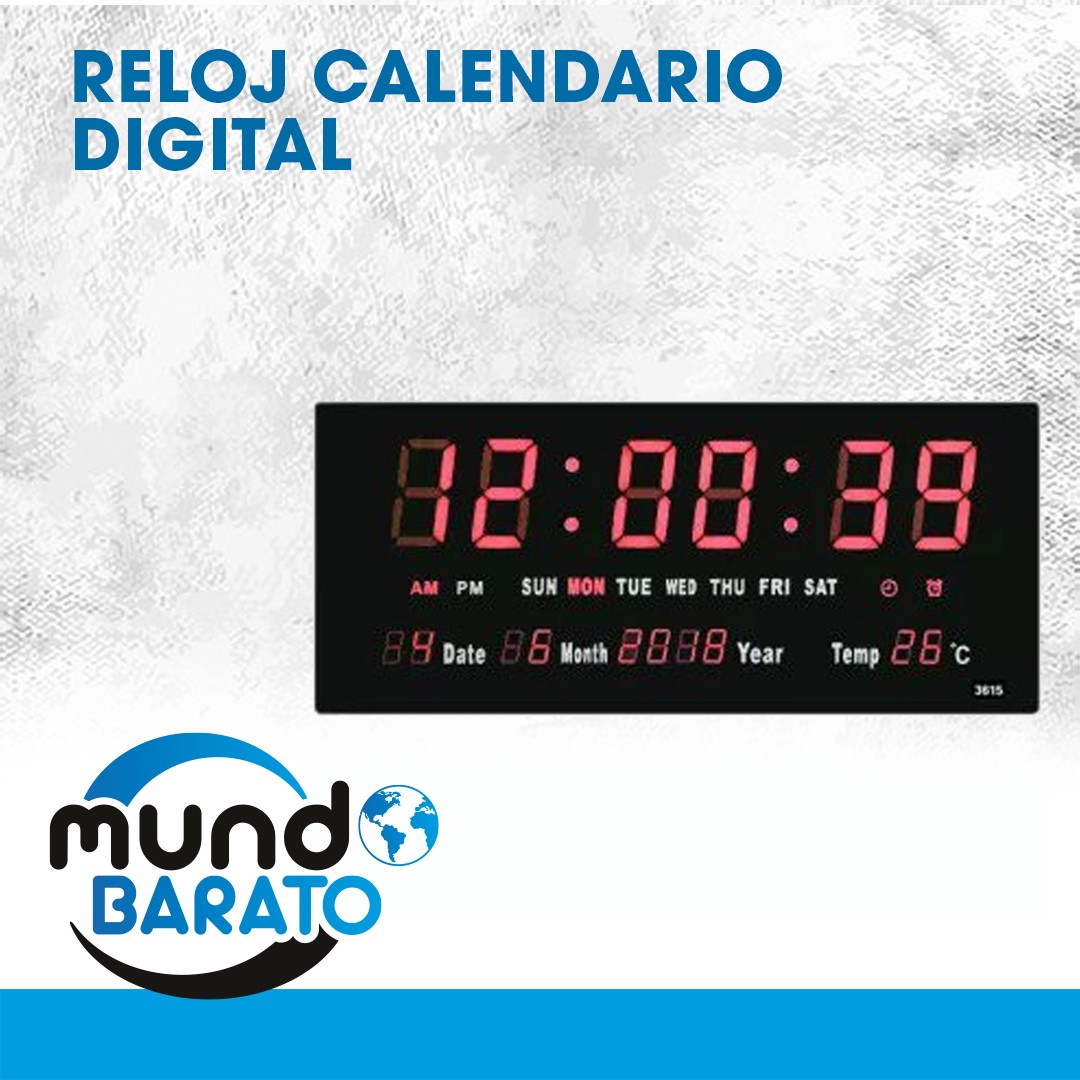 accesorios para electronica - RELOJ CALENDARIO DIGITAL LED DE PARED IDEAL EMPRESAS INDUSTRIAS  1