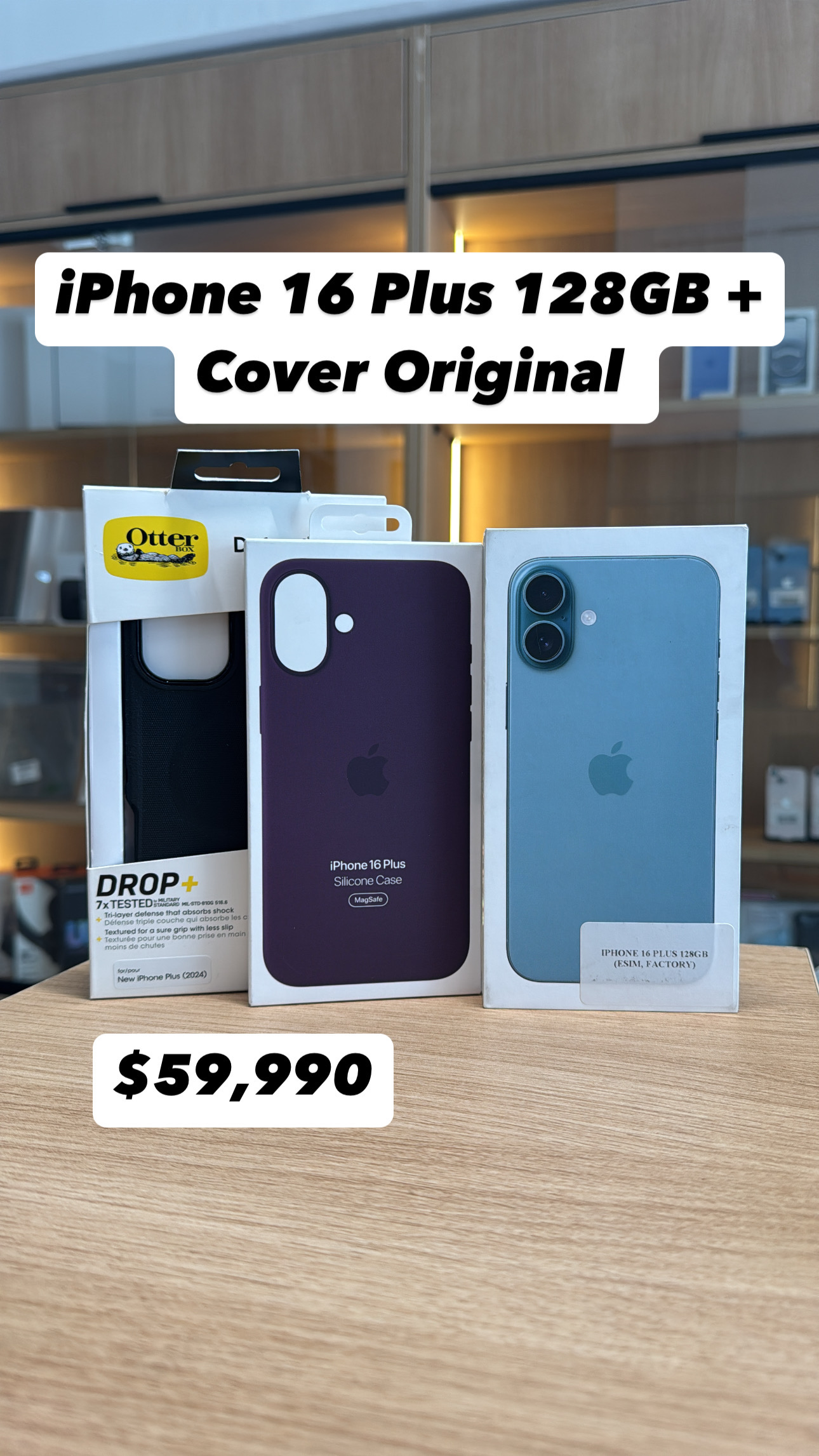 celulares y tabletas - iPhone 16 PLUS 128GB FACTORY + COVER ORIGINAL  0