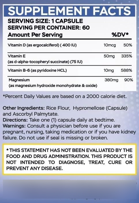 Salud y Equipamiento Médico - Magnesio 380 Mg - 60 Capsulas 1