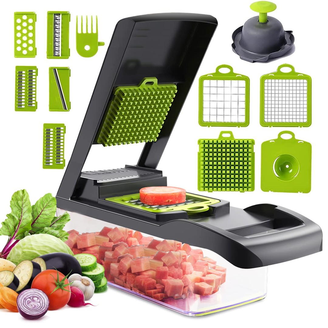 cocina - Cortador de vegetales y frutas 10 en 1 rebanador picador
 5