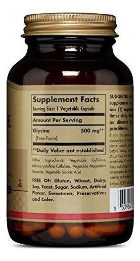 Salud y Equipamiento Médico - Solgar Glicina 500 Mg, - 100 Capsulas Vegetales 3