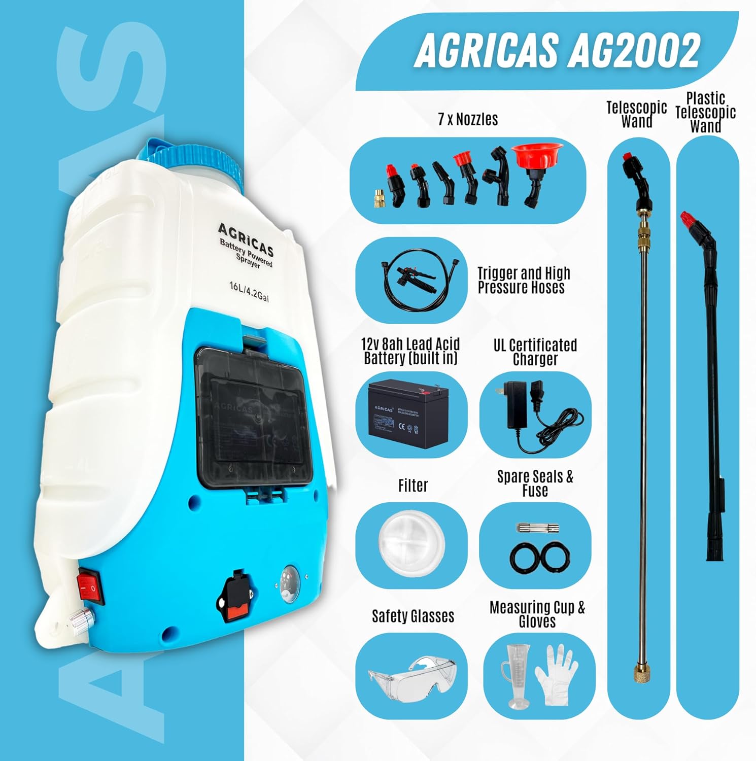 herramientas, jardines y exterior - ociador de mochila de 4.2 galones con batería 6
