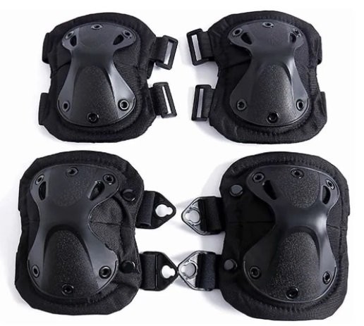 deportes - Kit juego de rodillera y codera táctica, ciclismo motocicleta paintball airsoft 2