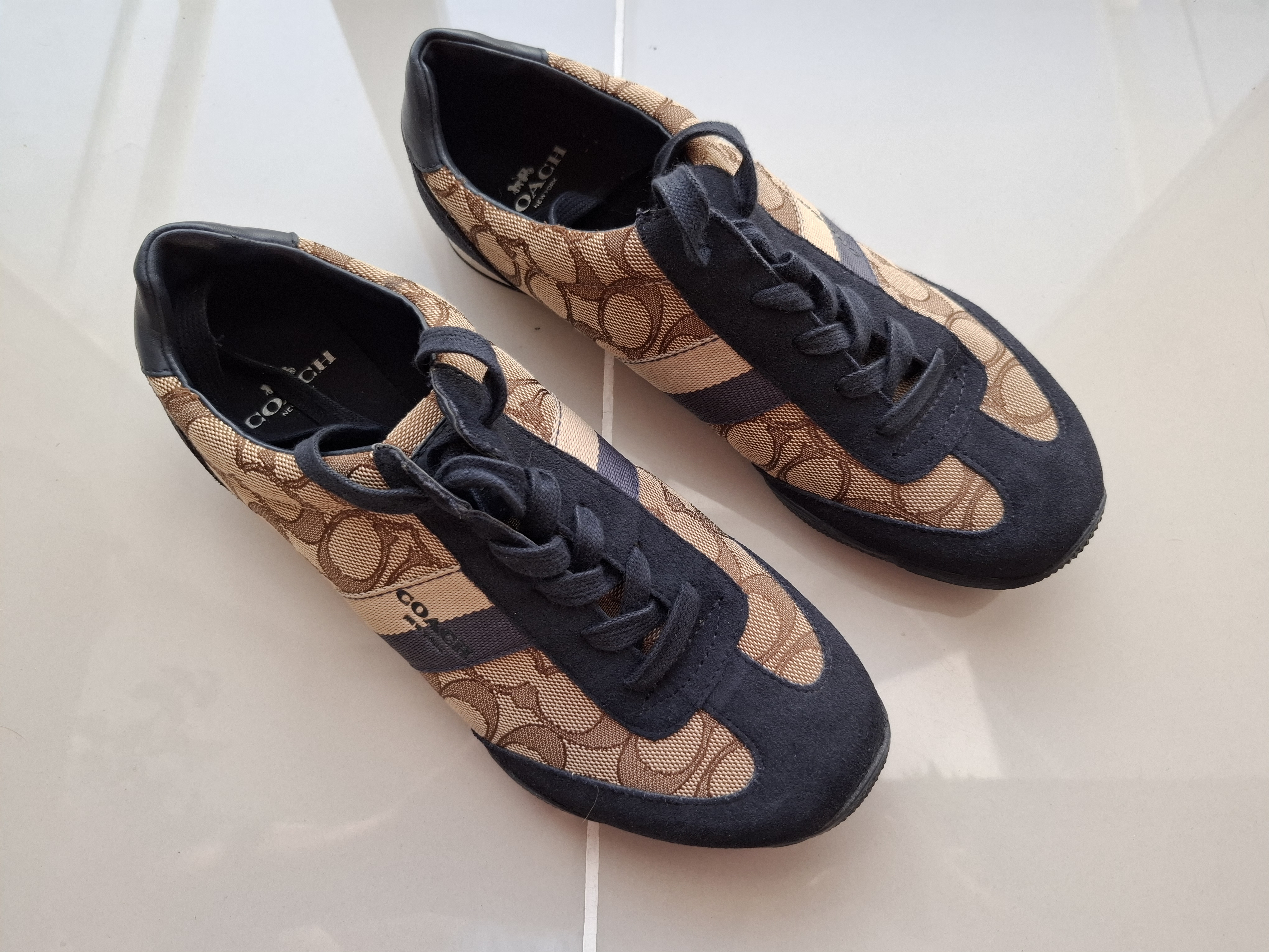 zapatos para mujer - Tenis Vintage Coach Yolanda Azul, Dorado size 7.5 de mujer  0
