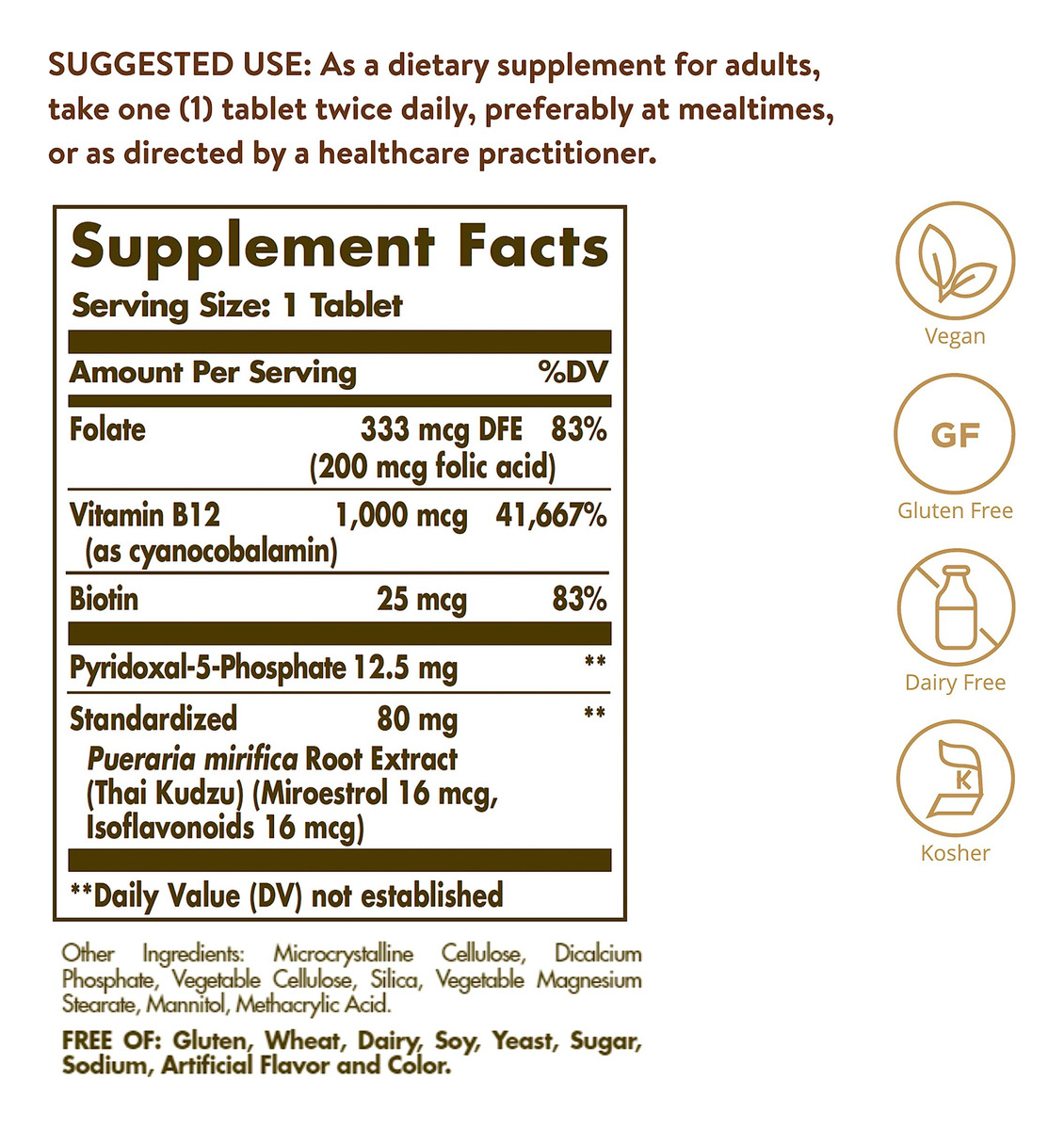 Salud y Equipamiento Médico - Solgar Pm Phytogen Complex 60 Tabletas Pueraria Mirifica 1