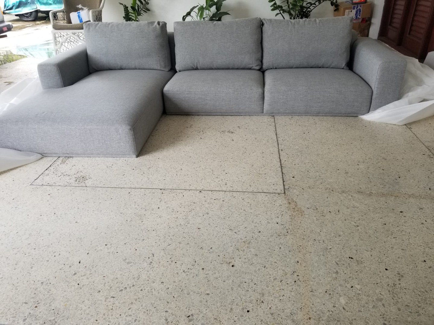 muebles y colchones - Oportunidad Mueble Seccional (en L) Gris Nuevo de Caja 9