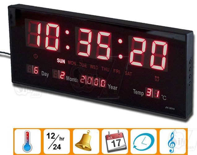 accesorios para electronica - RELOJ CALENDARIO DIGITAL LED DE PARED IDEAL EMPRESAS INDUSTRIAS  1