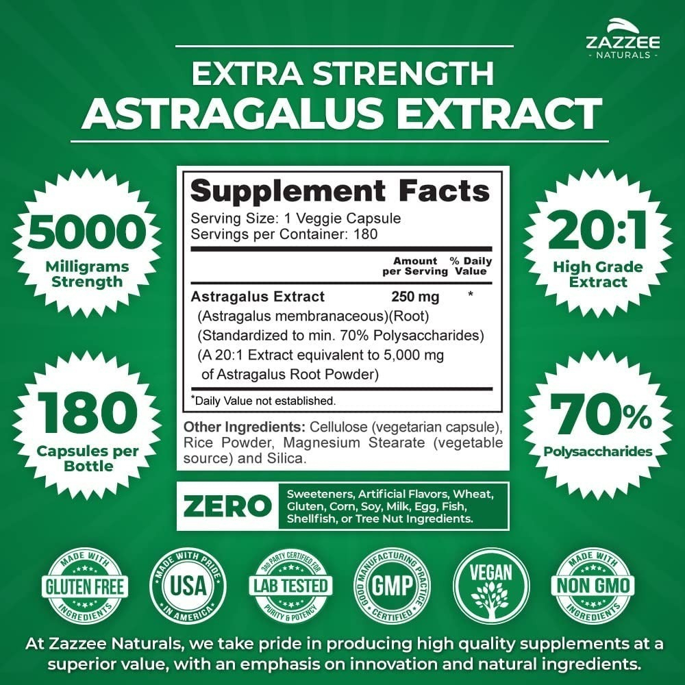 Salud y Equipamiento Médico - Astragalo 5000 Mg Zazzee 1