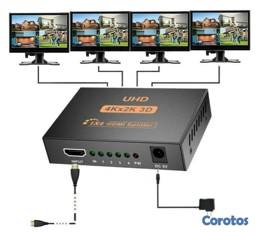 otros electronicos - Adaptador splitter 1x4 HDMI 2