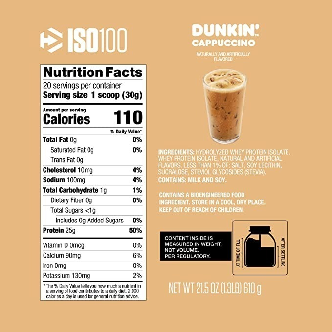 Salud y Equipamiento Médico - Proteina Iso100 610g Cappuccino 1