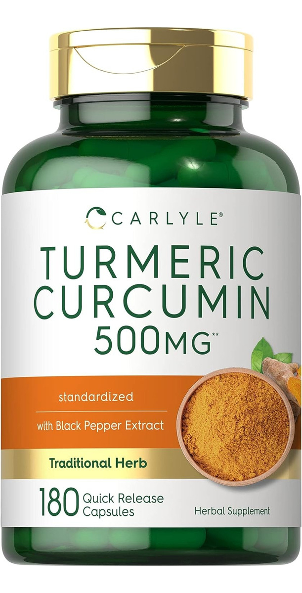 Salud y Equipamiento Médico - Carlyle Curcuma Curcumina Con Bioperine | 500 Mg | 180 Capsulas 0