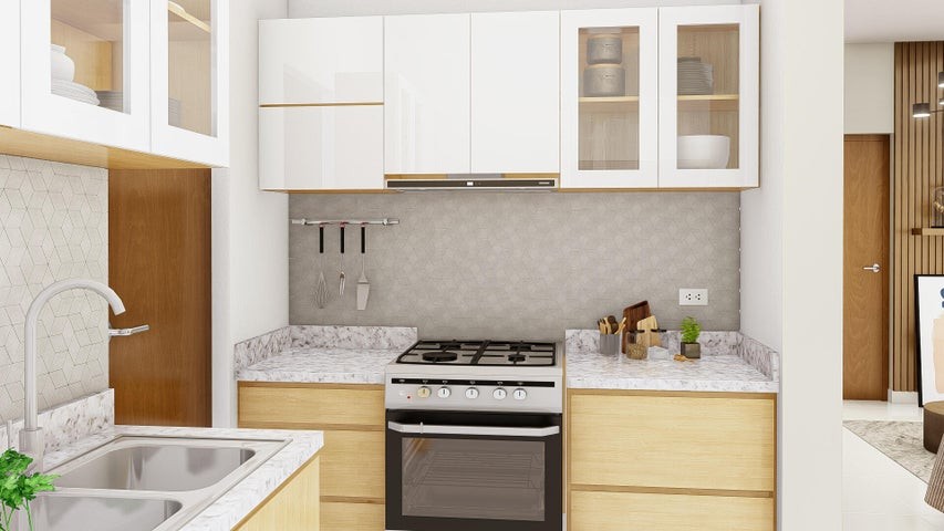 apartamentos - Proyecto en venta Punta Cana #23-931 dos dormitorios, áreas sociales, piso medio 3