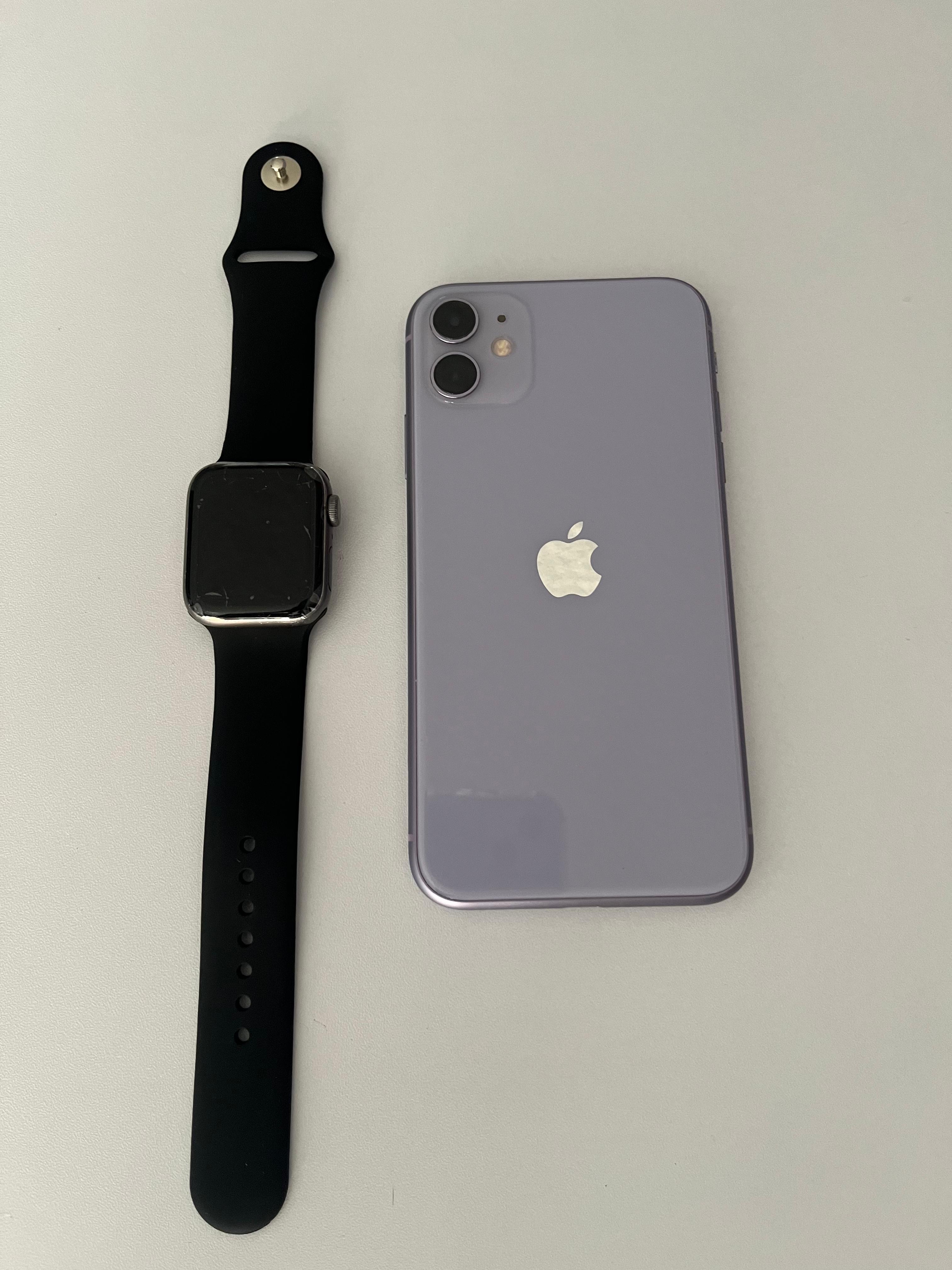 celulares y tabletas - DE OPORTUNIDAD Combo de iphone 11 64GB (Como Nuevo)+Apple Watch Serie 5 (Usado) 2