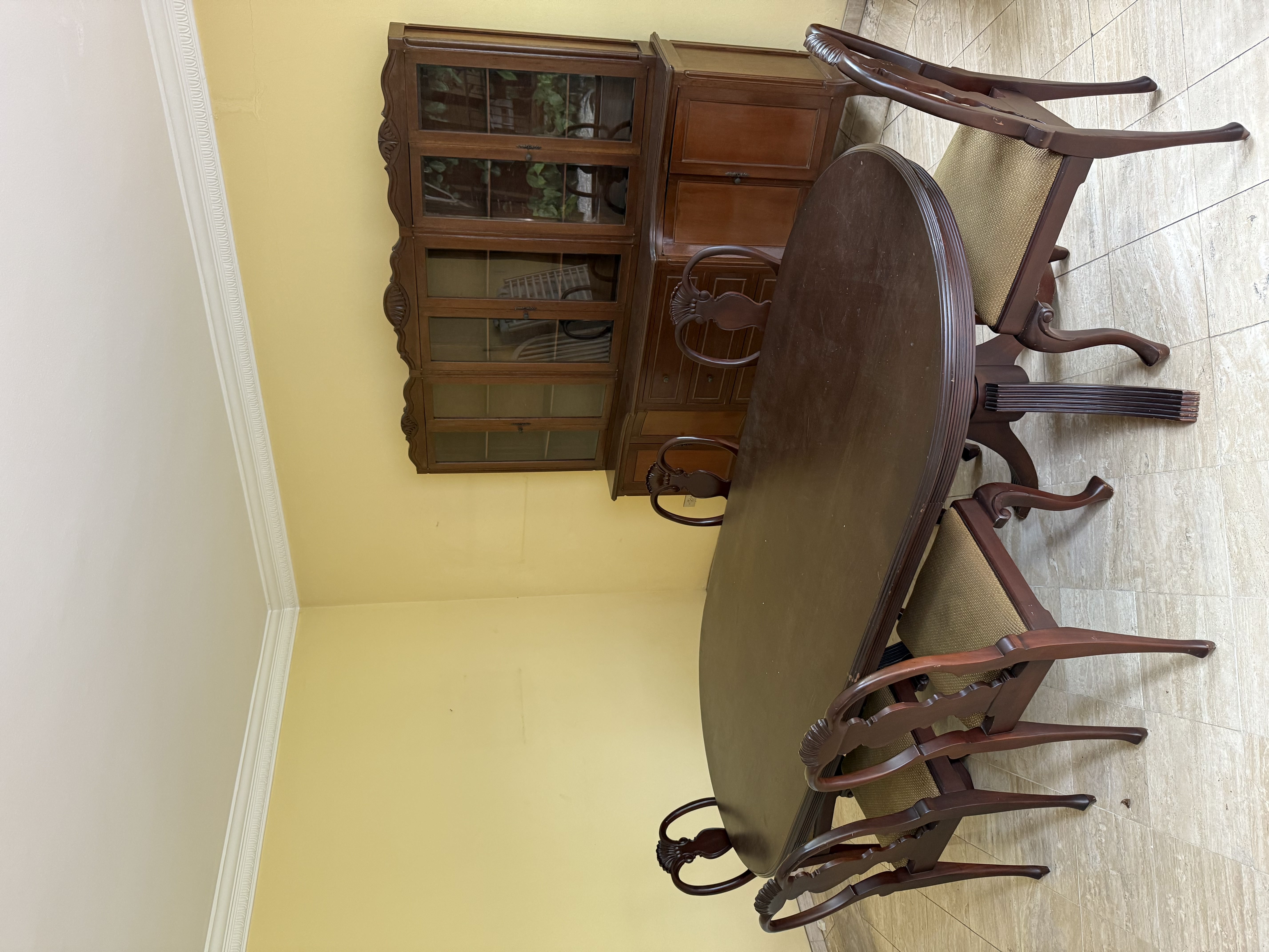 muebles y colchones - Juego de comedor (6 sillas) + credenza con vitrina 1