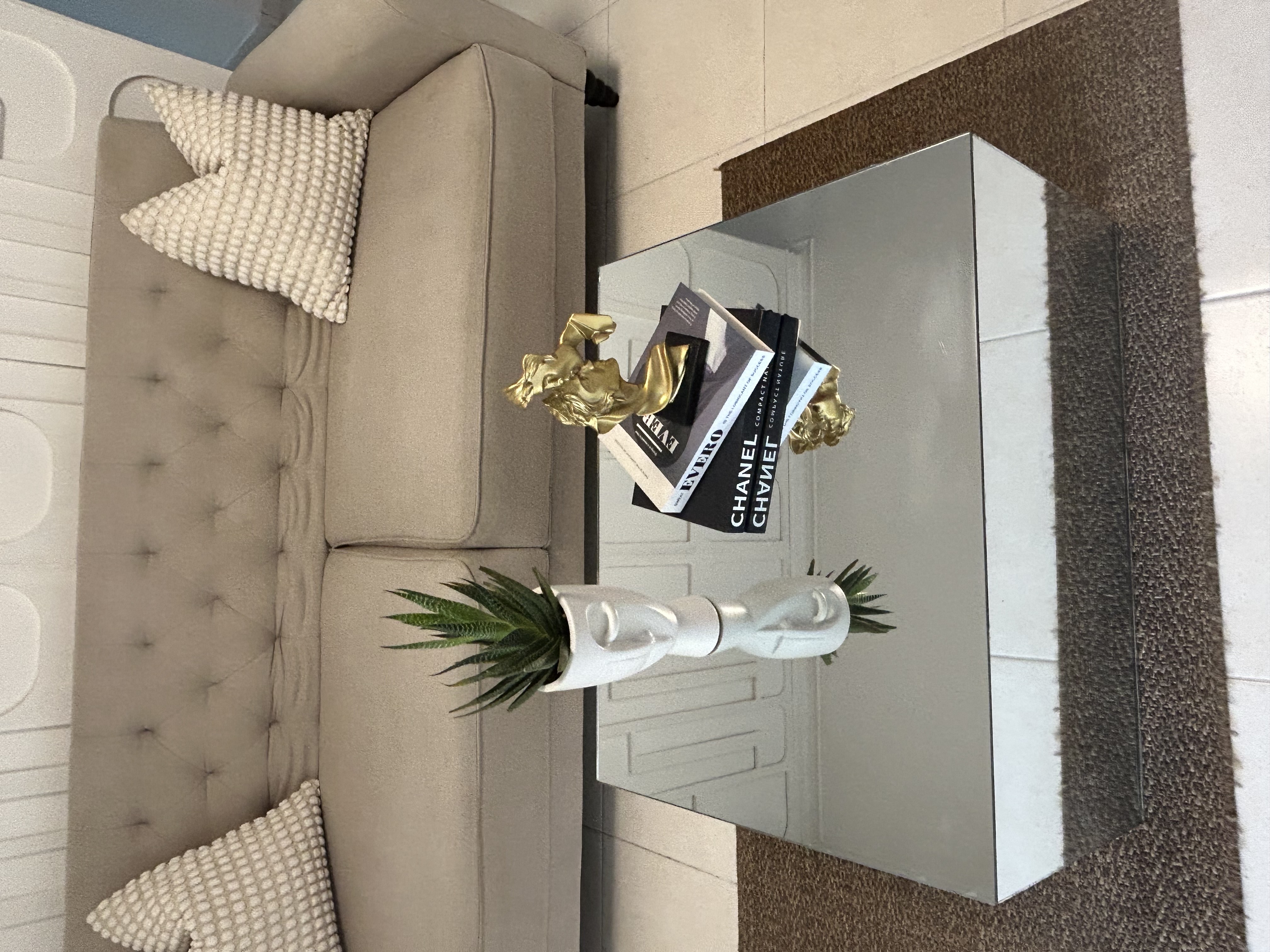 muebles y colchones - mesa de cristal  0