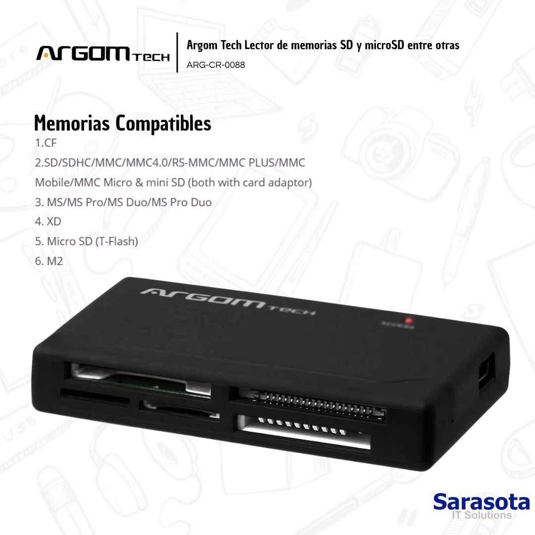 accesorios para electronica - Argom Tech Lector de tarjetas de memorias 1