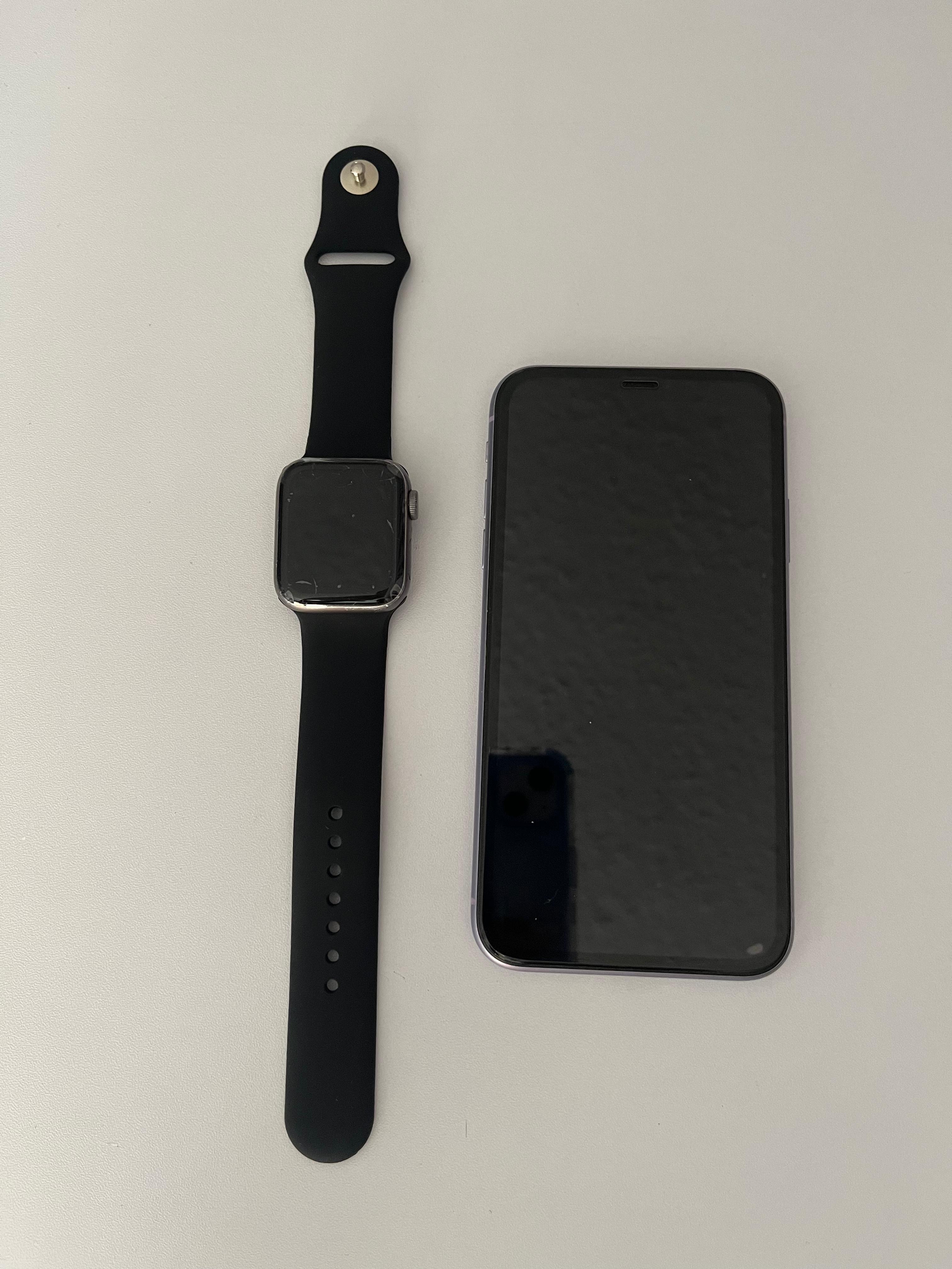 celulares y tabletas - DE OPORTUNIDAD Combo de iphone 11 64GB (Como Nuevo)+Apple Watch Serie 5 (Usado) 3