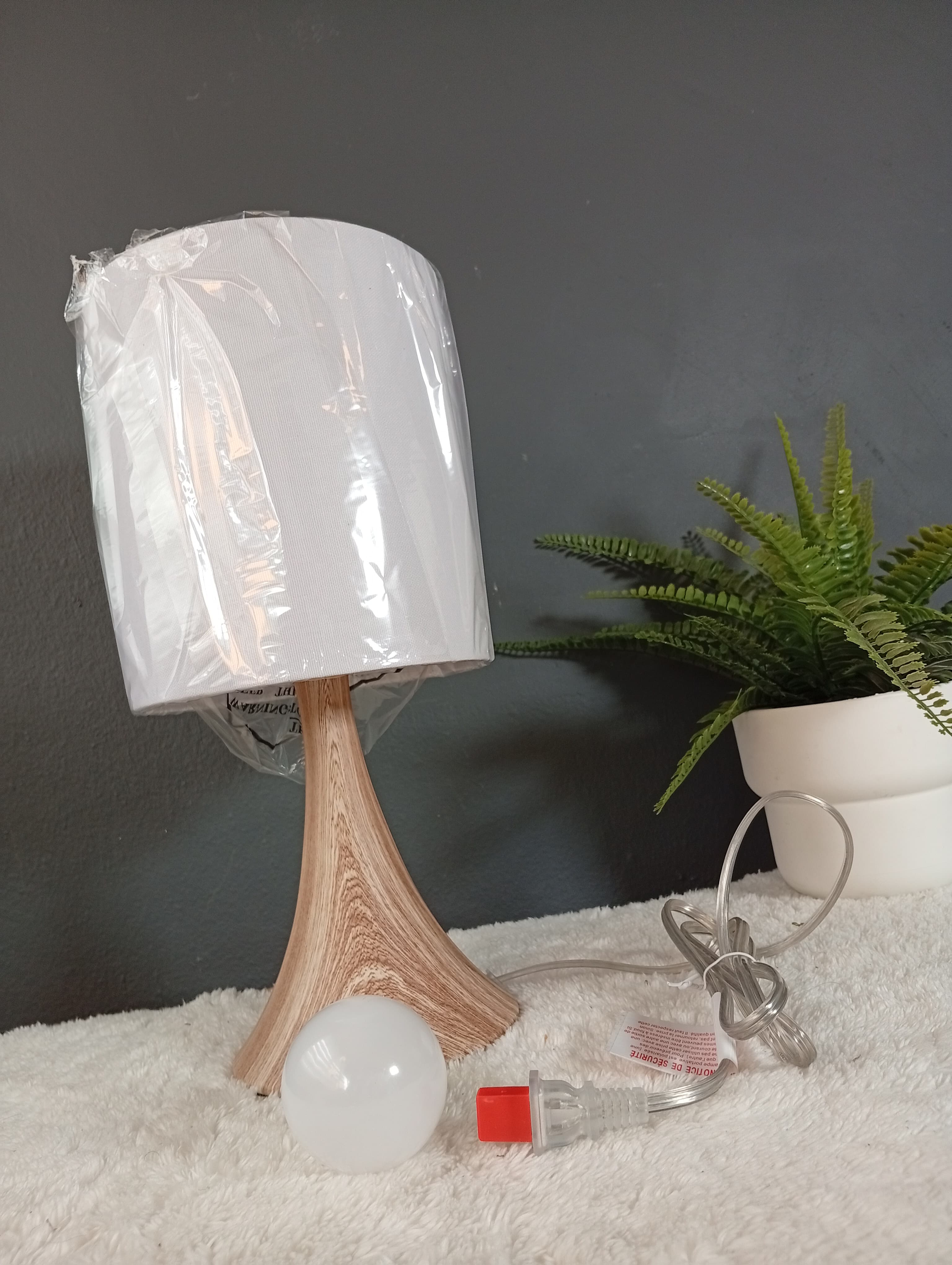 decoración y accesorios - Lámpara de Noche Táctil, Diseño Rústico en Madera