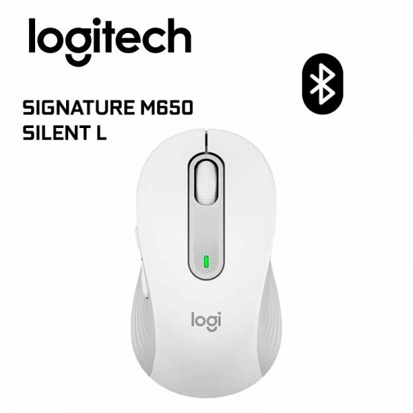 computadoras y laptops - MOUSE LOGITECH M650 LARGE BLUETOOTH BLANCO, PARA DERECHOS  1