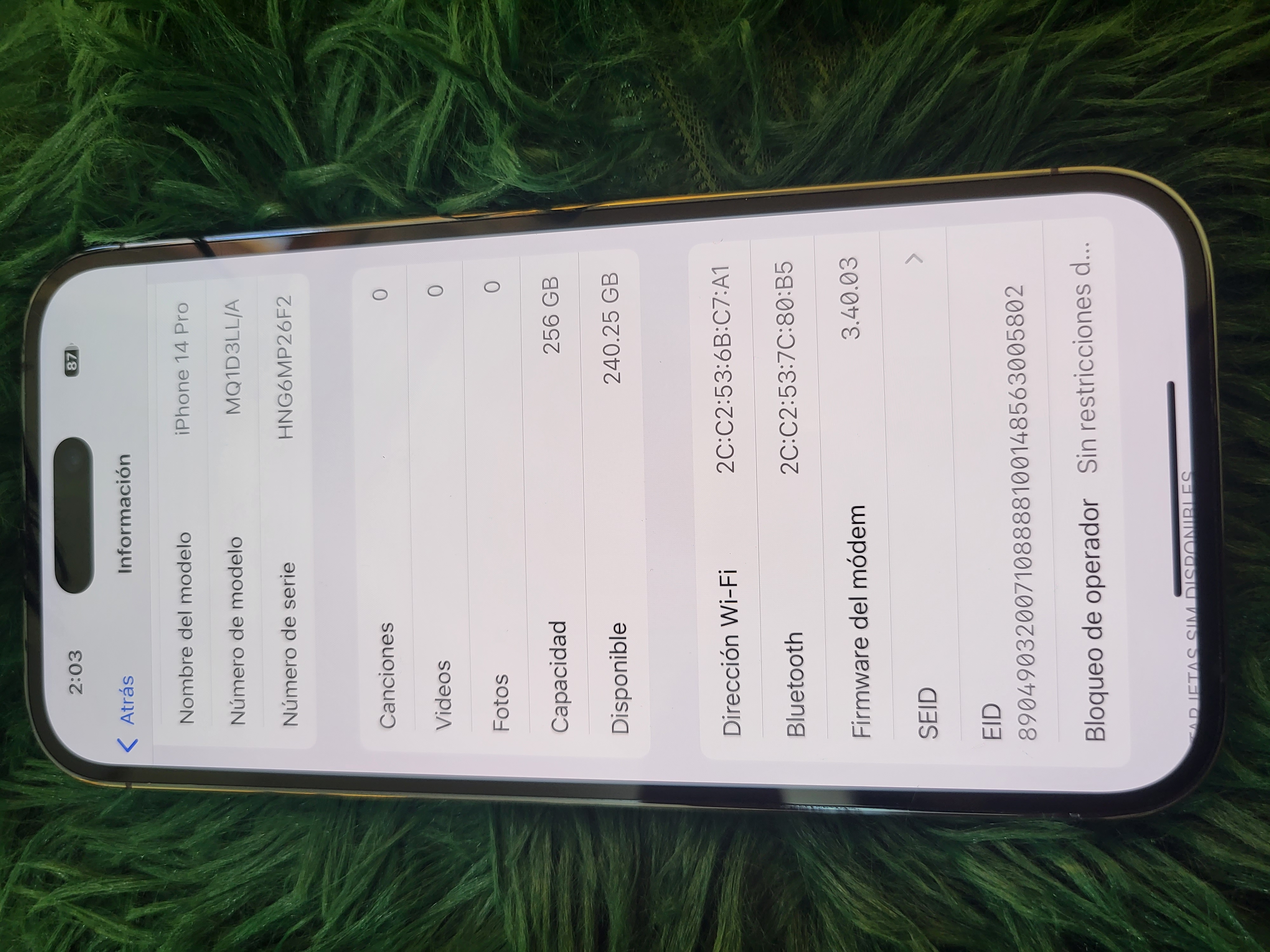 celulares y tabletas - iphone 14 Pro 256GB 9/10 factory  2