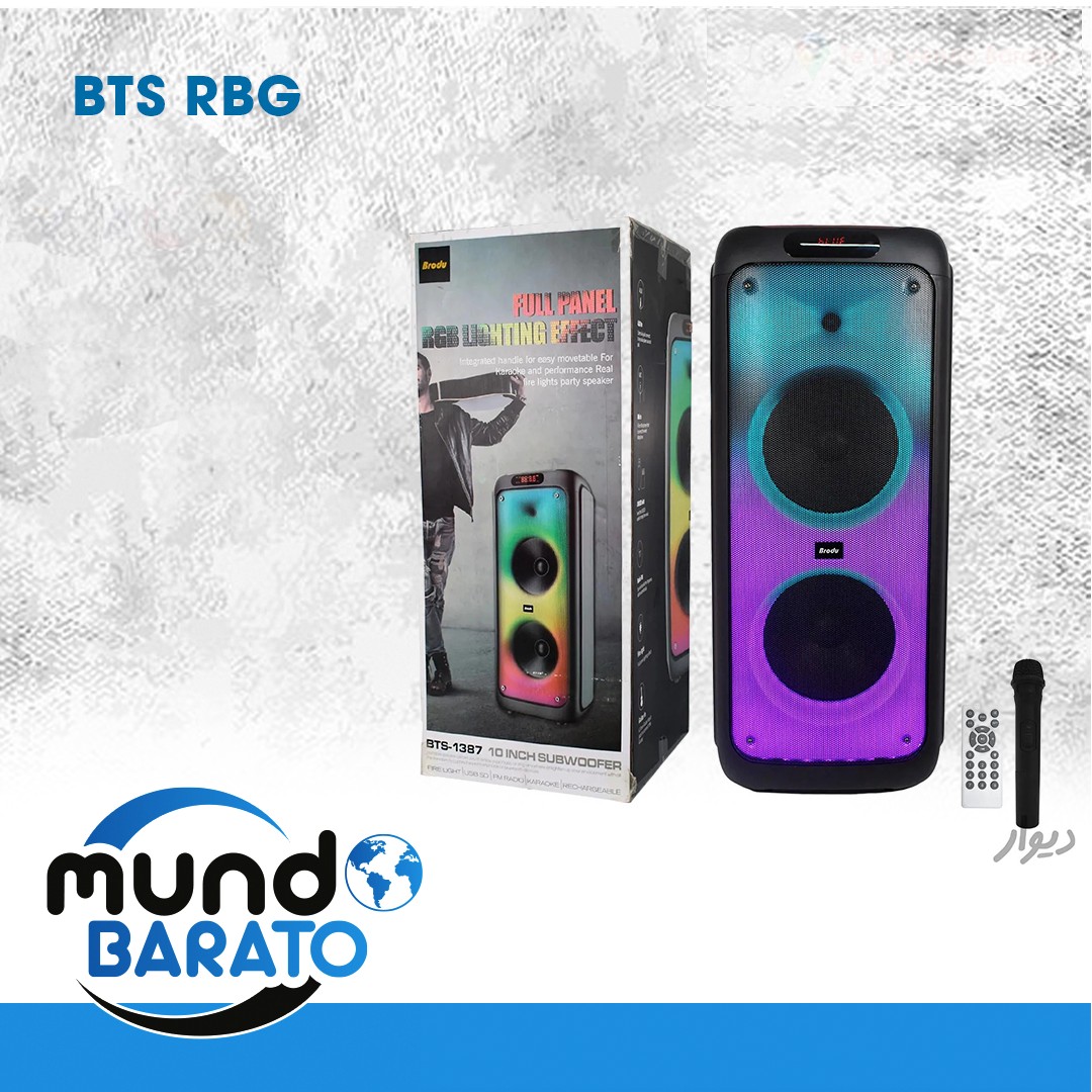 otros electronicos - Bocina Portátil 10" Con Bluetooth radio FM lector USB y micro SD Con Luz RGB BTS 1