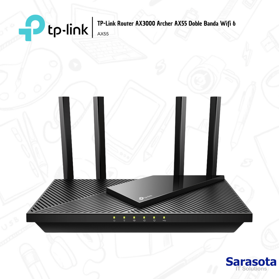 accesorios para electronica - TP-Link Router AX3000 Archer AX55 Doble Banda Wifi 2