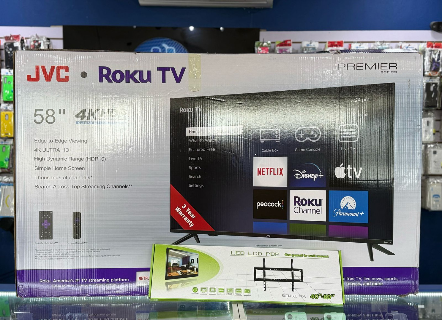tv - SMART TV JVC DE 58 PULGADAS ROKU 4K ULTRA HD NUEVA  0