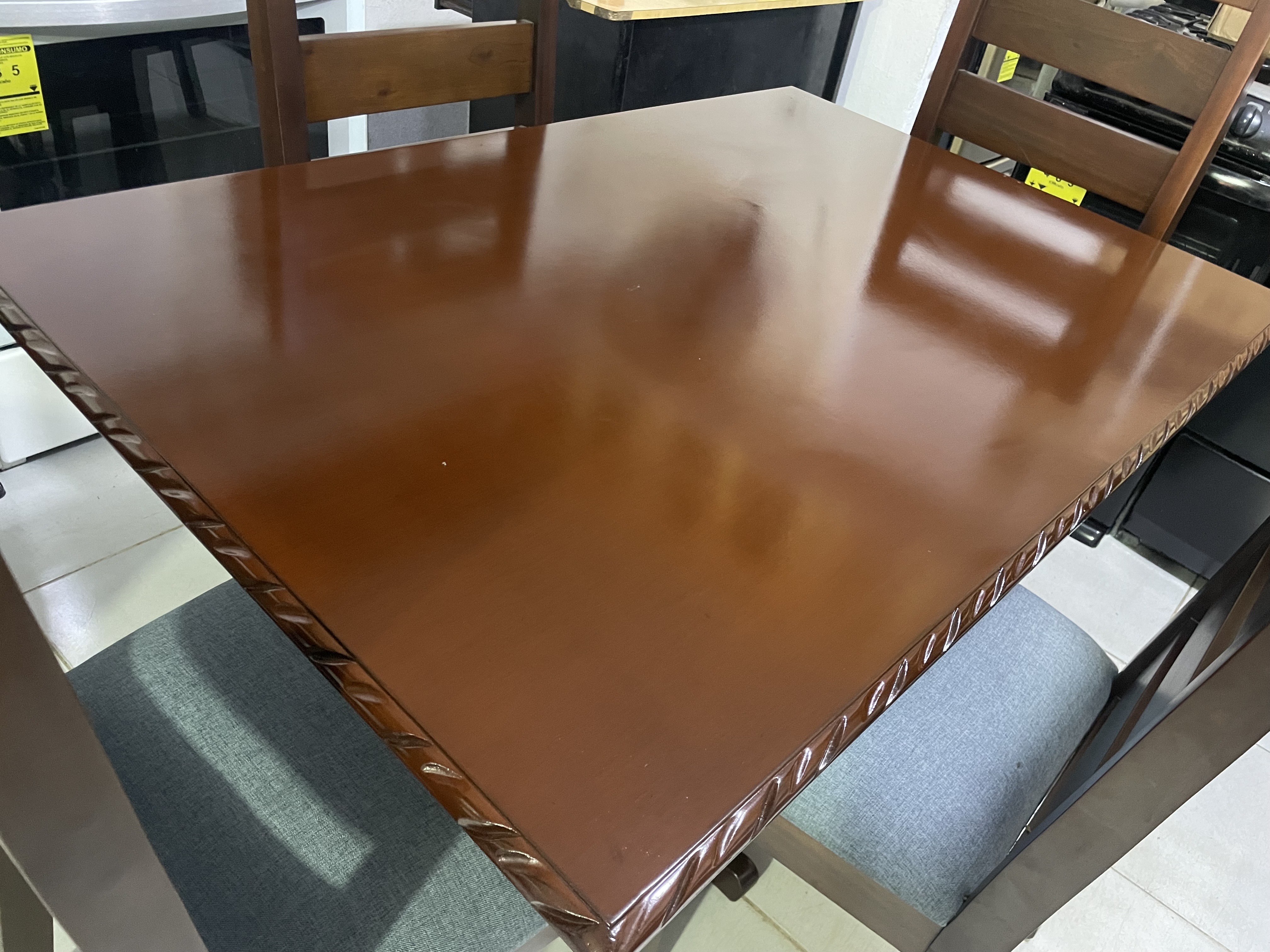 muebles y colchones - Juego de comedor 4 sillas elaborado en caoba Criollas con garantías 7