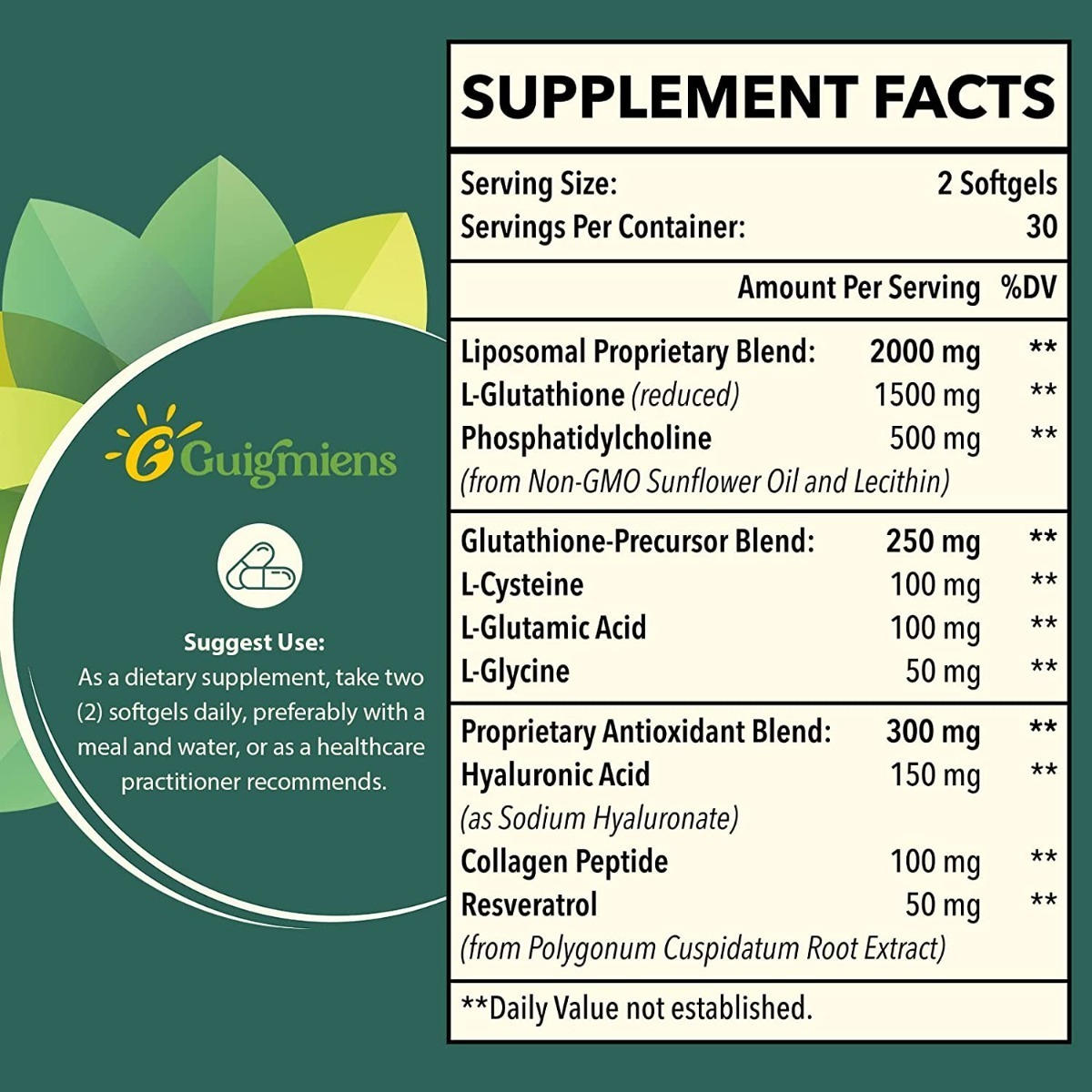 Salud y Equipamiento Médico - Glutation 2000 Mg Guigmiens 1