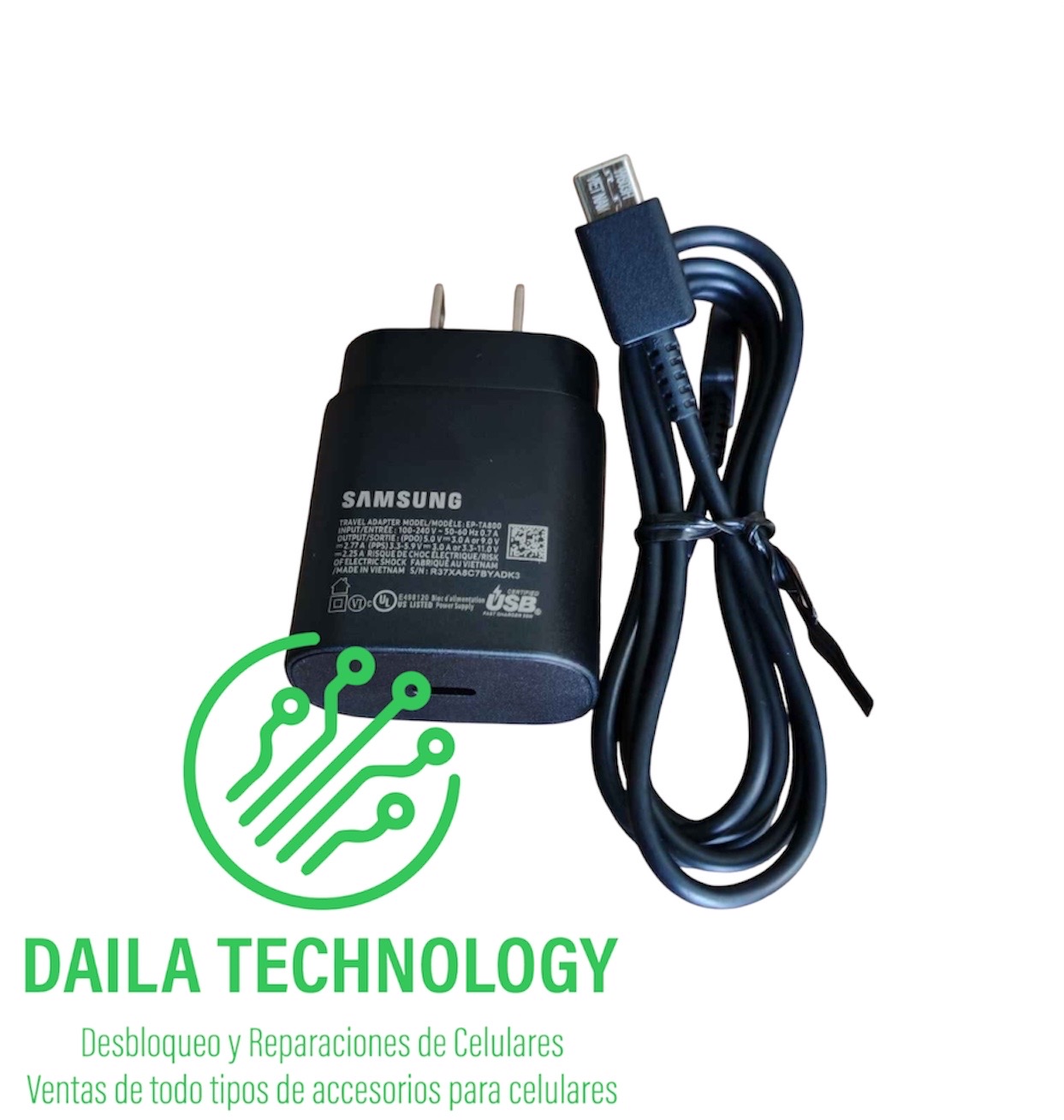celulares y tabletas - Cargador Samsung original 25w carga super rápida 