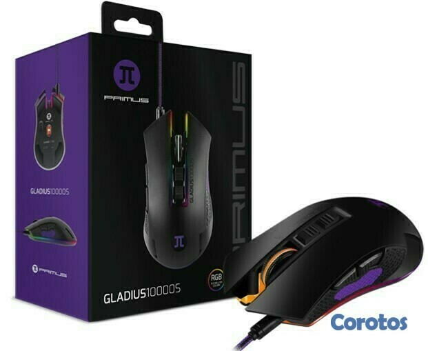 computadoras y laptops - MOUSE PRIMUS PMO-201, GAMING GLADIUS 10000S, OPTICO USB, 6 BOTONES10,000 dpi