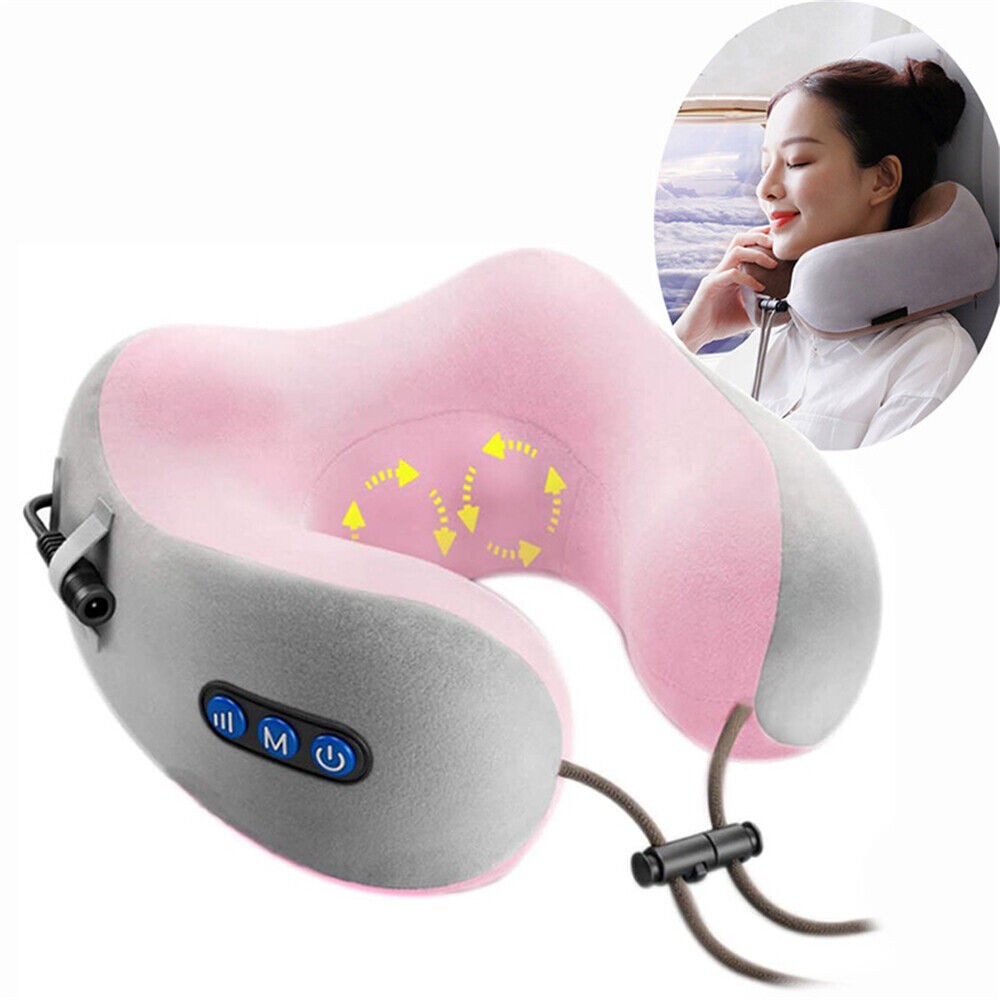 salud y belleza - Masajeador de cuello en forma de U almohada portátil recargable cuello 3