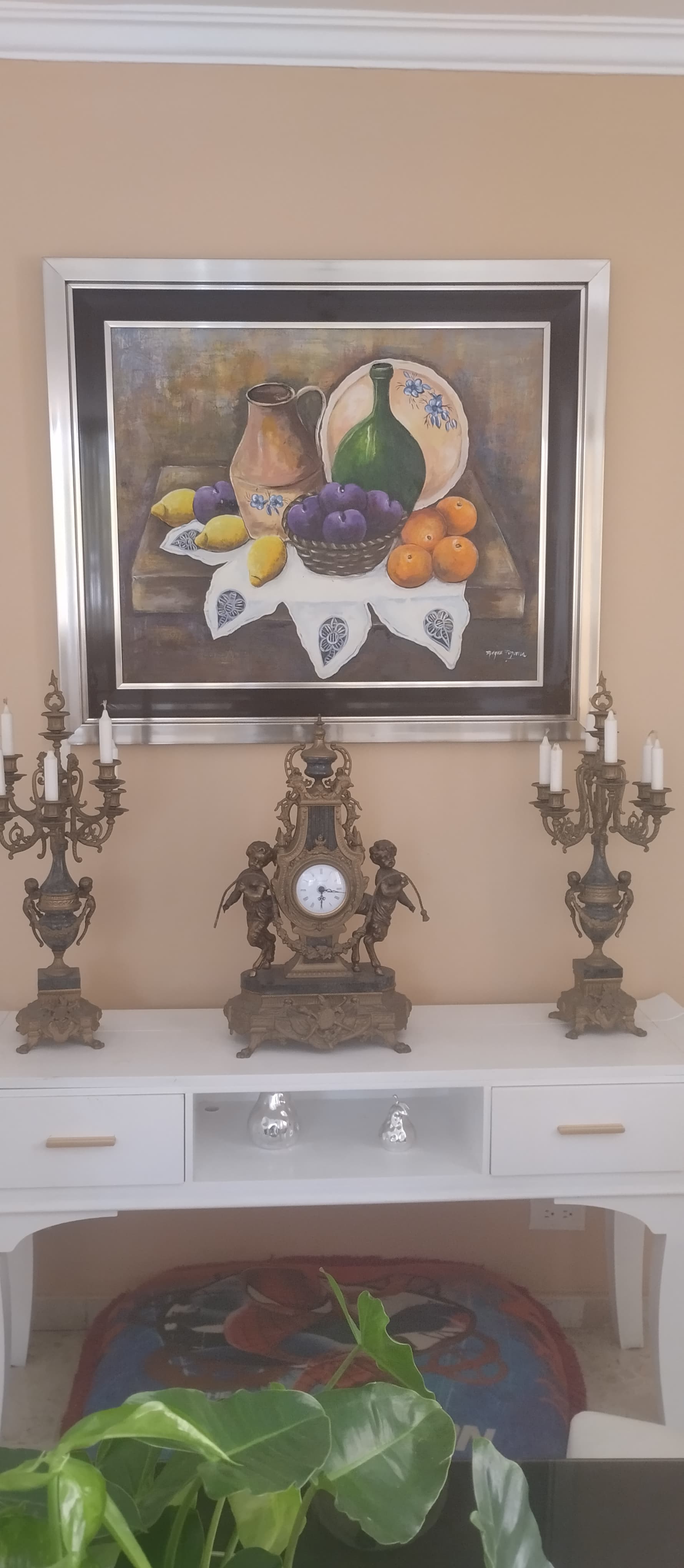 arte y antigüedades - Orologio Trittico en bronce y mármol  6