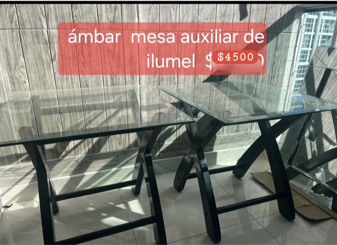 decoración y accesorios - Comedor  de 4 sillas de  cristal  2